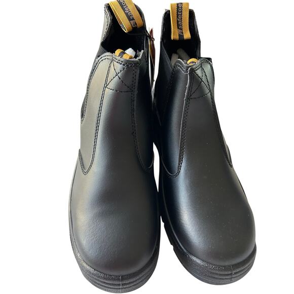 Safetoe Men's Steel Toe Chelsea Work Boots Brown Slip-On Water Resistant - Picture 4 of 8